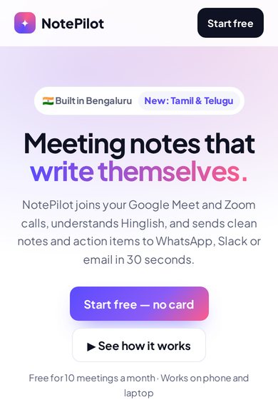 AI startup landing page template preview