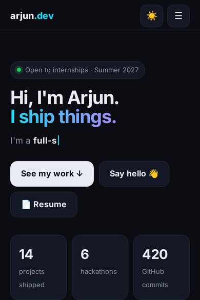Student developer portfolio template preview