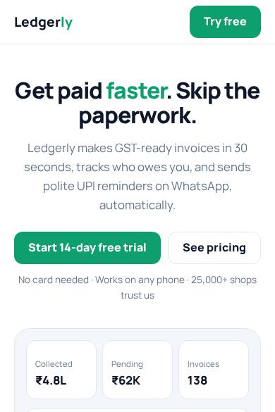 SaaS product template preview