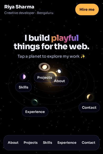 3D Solar System Portfolio template preview